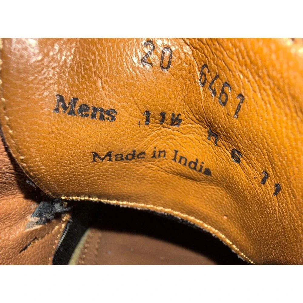 Johnston & Murphy Mens Black Leather‎ Square Bicycle Toe Oxford Dress Shoes 11.5